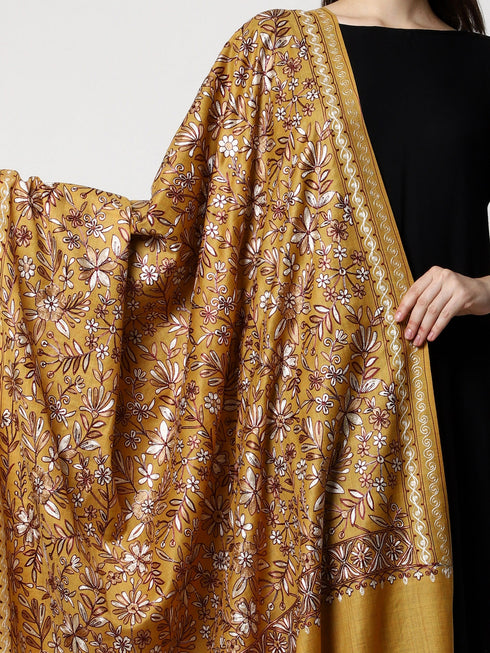 Women's Aari Embroidery Wool Shawl